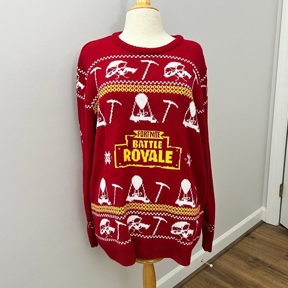 EPIC Fortnite Battle Royale Ugly Christmas Sweater Sz XXL